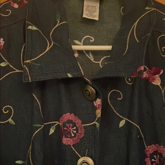 Fashion Bug Pink and Blue Blazer with Vibrant Floral Design - Picture 3 of 5